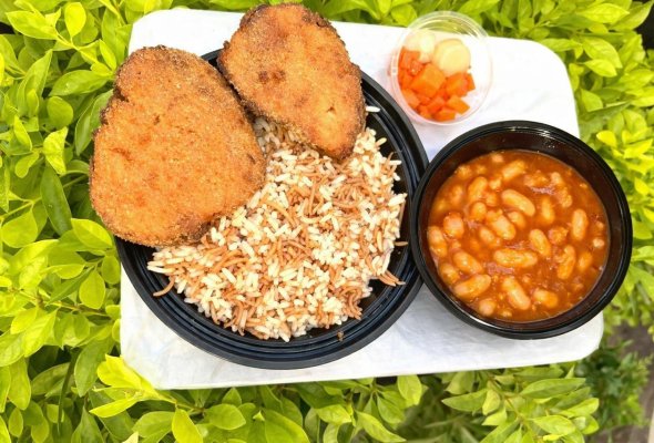 وجبه 2 بانيه + رز + فاصوليا