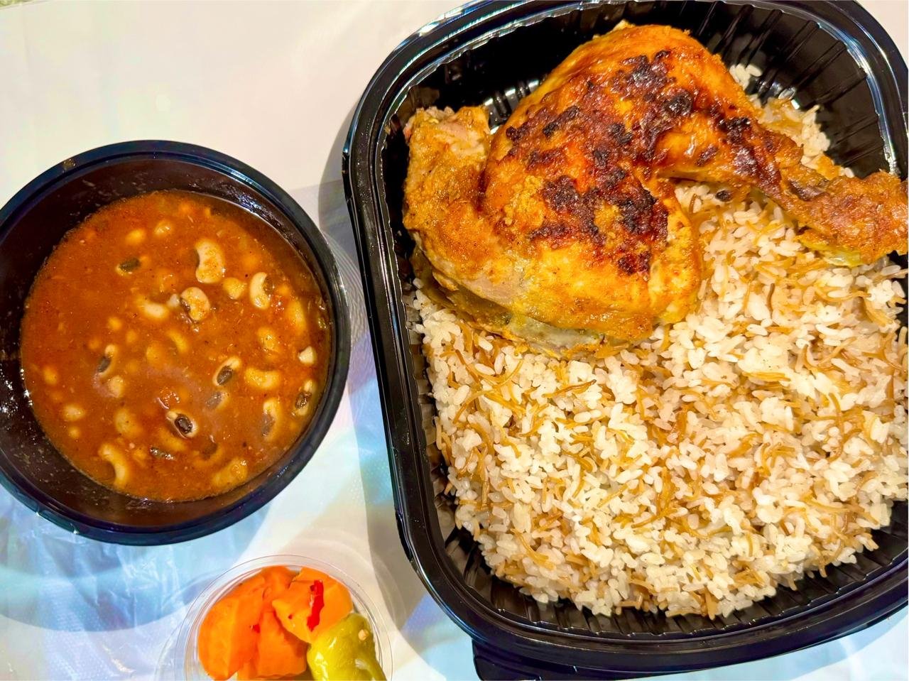 وجبة ورك +رز+لوبيا+مخلل