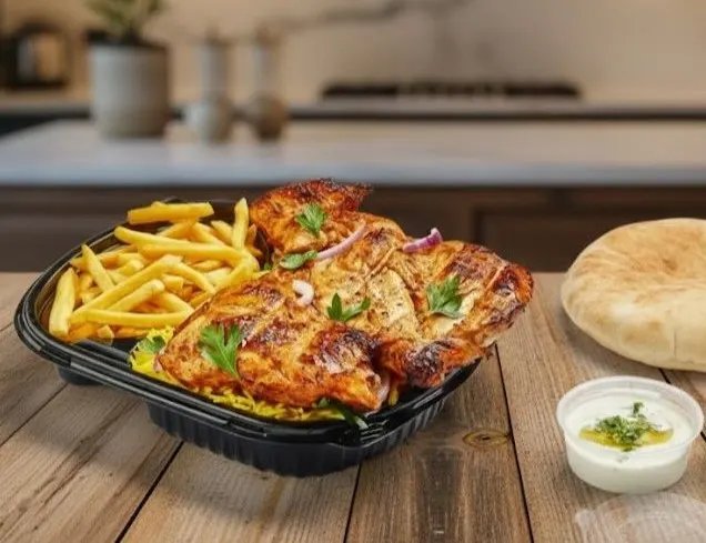 وجبة نص فرخه مشويه